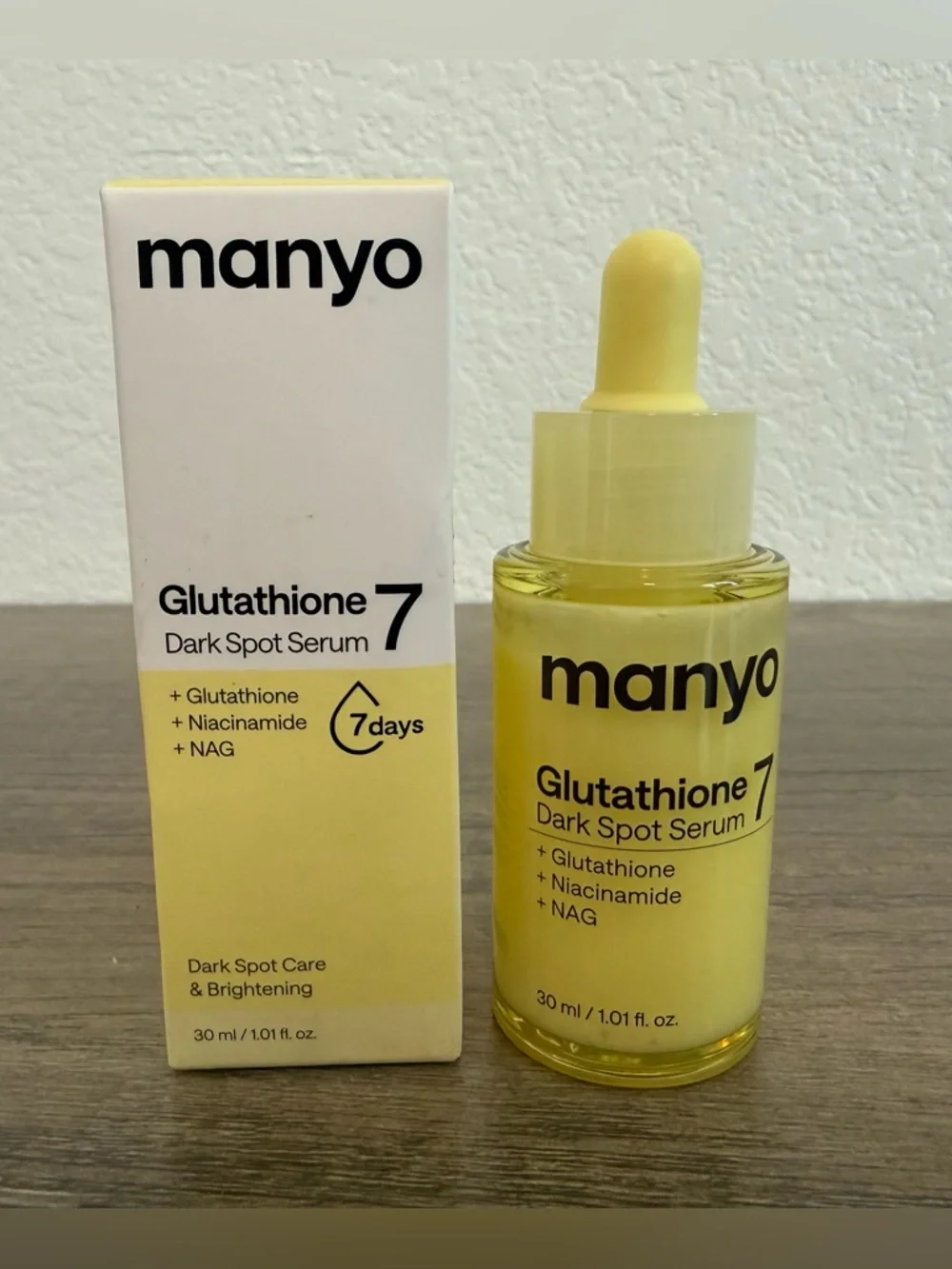 Manyo Glutathione 7 Dark Spot Serum - Yellow 30 ml Open Box New